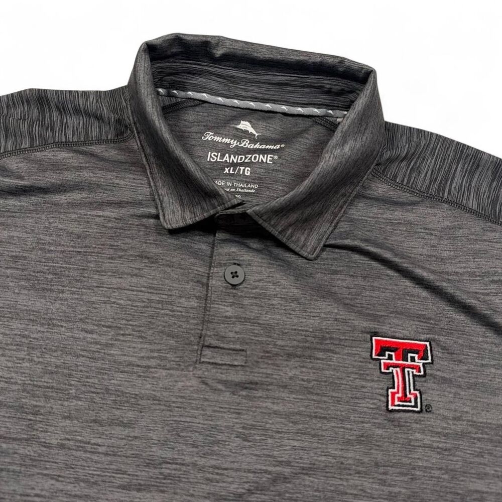 Tommy Bahama Texas Tech IslandZone Performance Gray Golf Polo Mens XL